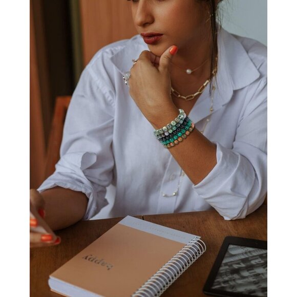 5PCS Semi-Precious Gemstone Bracelet - Healing Crystal Stone Beaded - Picture 3 of 6